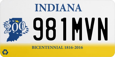 IN license plate 981MVN