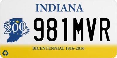 IN license plate 981MVR