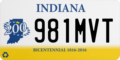 IN license plate 981MVT