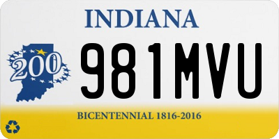 IN license plate 981MVU