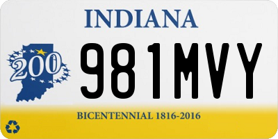 IN license plate 981MVY