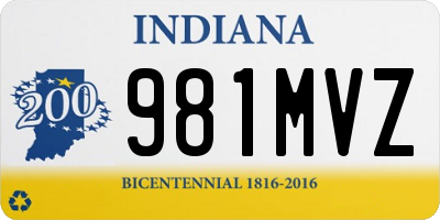 IN license plate 981MVZ