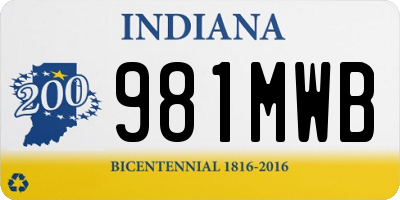 IN license plate 981MWB