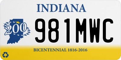 IN license plate 981MWC