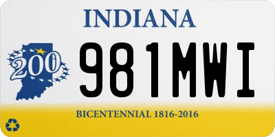 IN license plate 981MWI