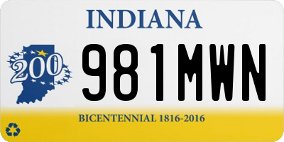 IN license plate 981MWN