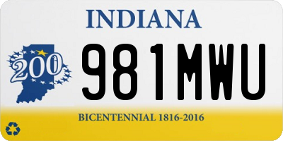 IN license plate 981MWU