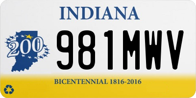 IN license plate 981MWV