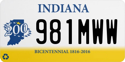 IN license plate 981MWW