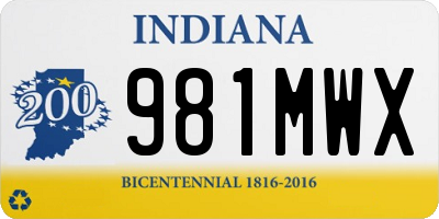 IN license plate 981MWX