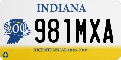 IN license plate 981MXA