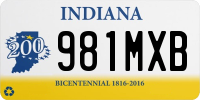 IN license plate 981MXB