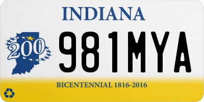 IN license plate 981MYA