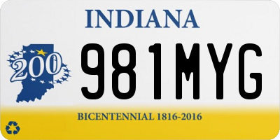IN license plate 981MYG