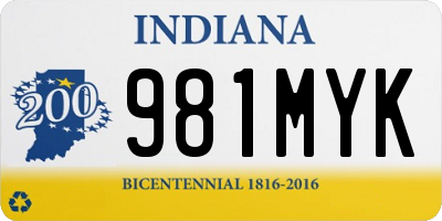 IN license plate 981MYK