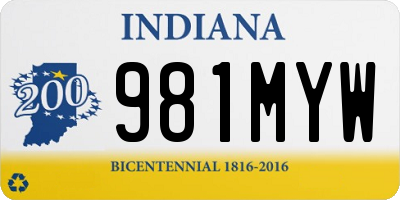 IN license plate 981MYW
