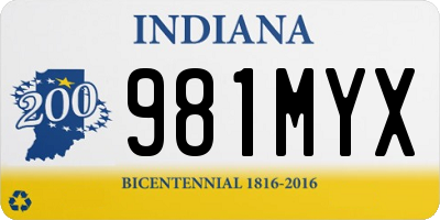 IN license plate 981MYX