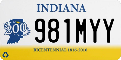 IN license plate 981MYY