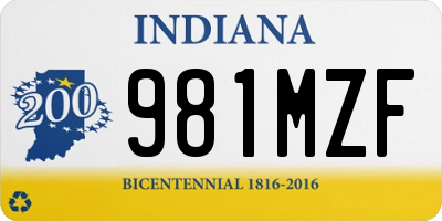 IN license plate 981MZF