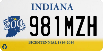 IN license plate 981MZH