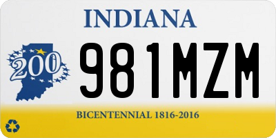 IN license plate 981MZM
