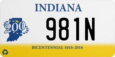 IN license plate 981N