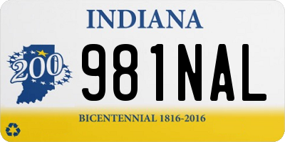 IN license plate 981NAL