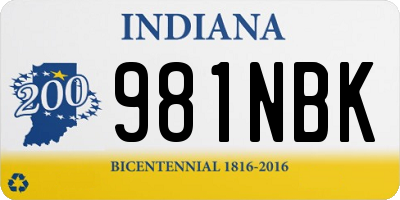 IN license plate 981NBK