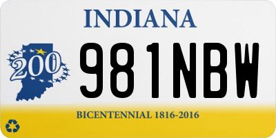 IN license plate 981NBW