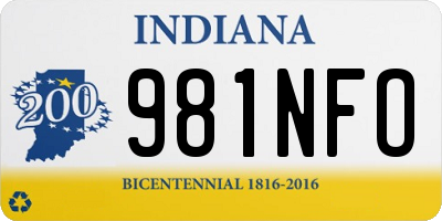 IN license plate 981NFO