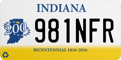IN license plate 981NFR