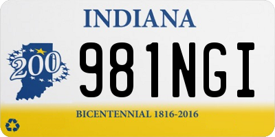 IN license plate 981NGI