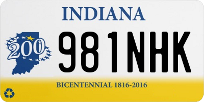 IN license plate 981NHK