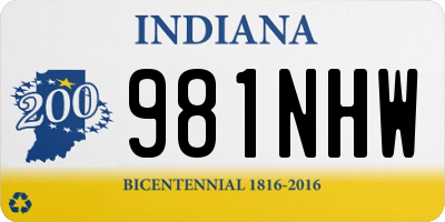 IN license plate 981NHW