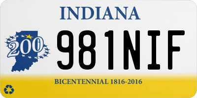 IN license plate 981NIF