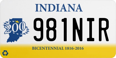 IN license plate 981NIR