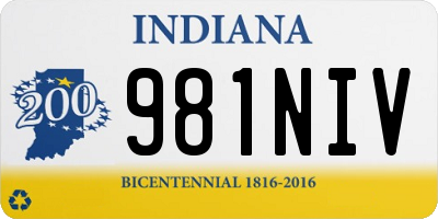 IN license plate 981NIV
