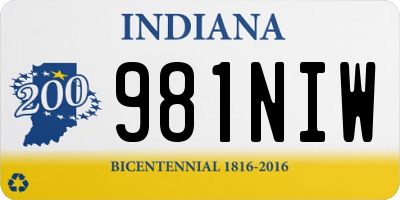 IN license plate 981NIW