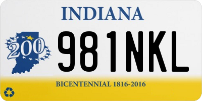 IN license plate 981NKL
