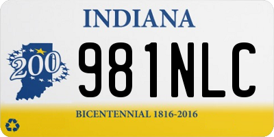 IN license plate 981NLC