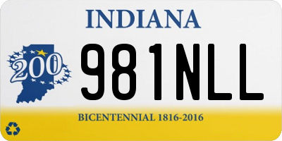 IN license plate 981NLL