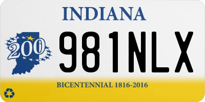 IN license plate 981NLX