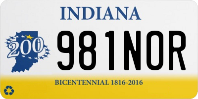 IN license plate 981NOR
