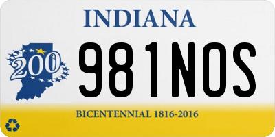 IN license plate 981NOS