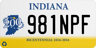 IN license plate 981NPF