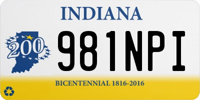 IN license plate 981NPI