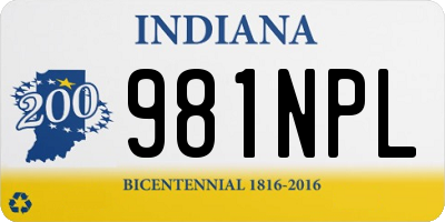 IN license plate 981NPL