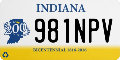 IN license plate 981NPV