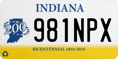 IN license plate 981NPX