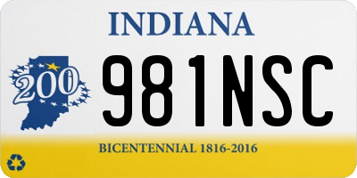 IN license plate 981NSC